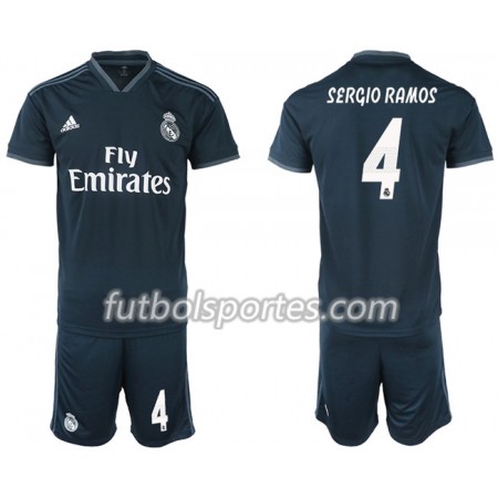 Camisetas Real Madrid SERGIO RAMOS 4 Niño Segunda Equipacion 2018/2019
